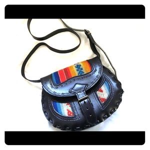 NEW Pretty textile and leather crossbody